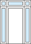front door with side panel both sides and top light window