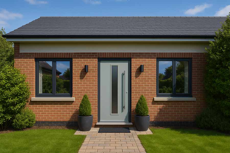 smooth links style composite door in agate grey