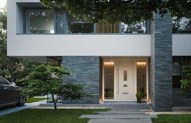 grey composite front door