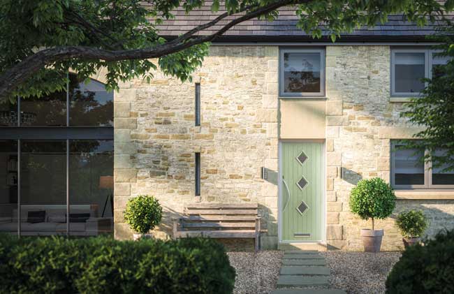 composite front door in grey