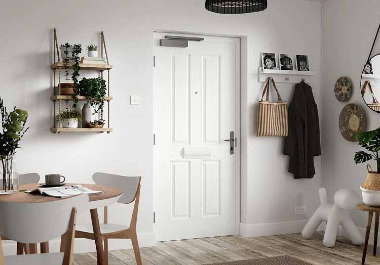 white solid external composite fire door