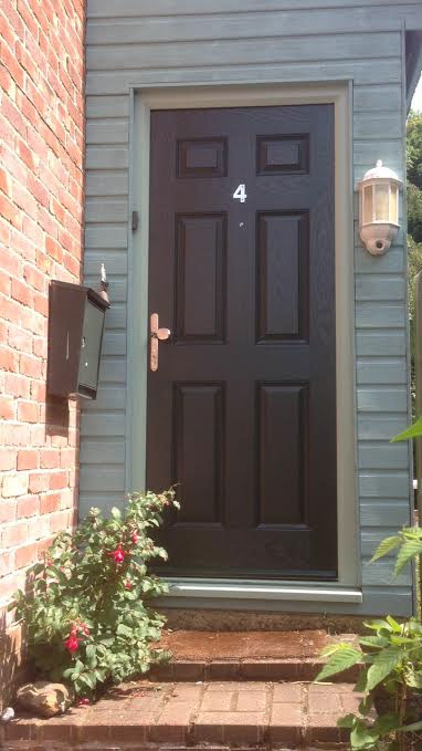 6 Panel Composite Front Door in Black