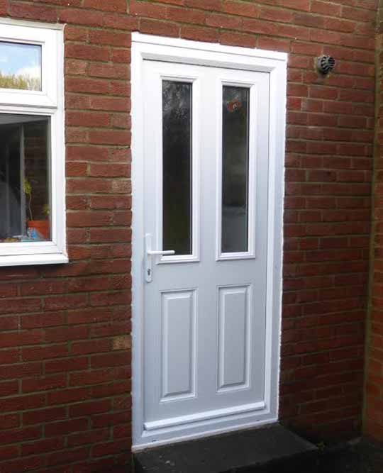 2 pane white composite back door