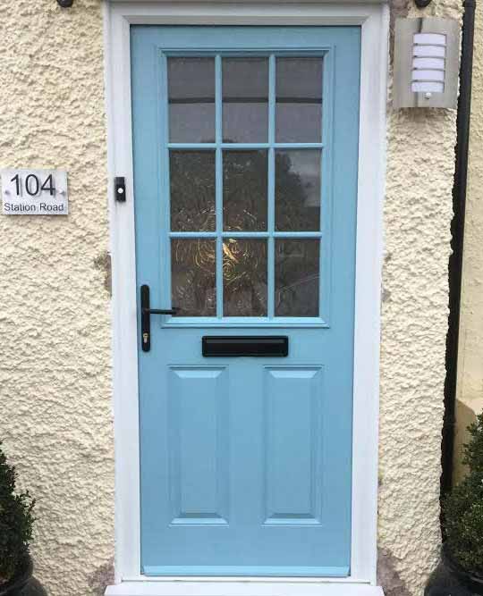 georgian bar cottage door in blue