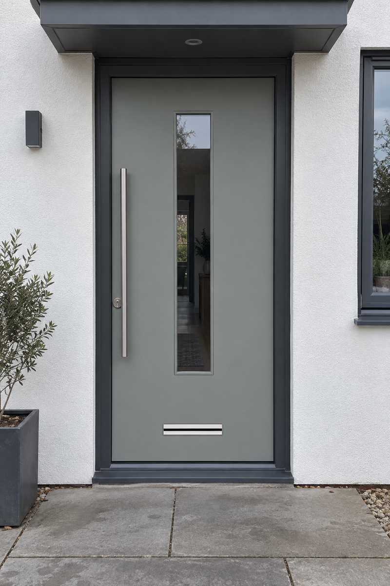 Links Augusta Centre Smooth Composite Door in Agate Grey