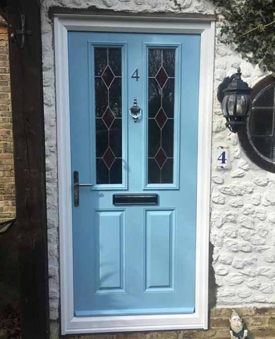 duck egg blue cottage front door
