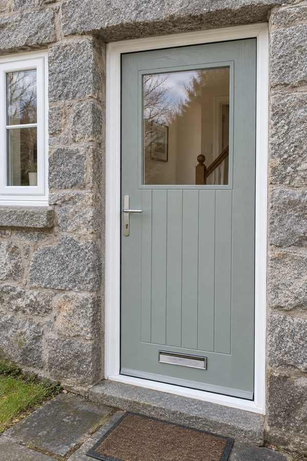 Merion Farmhouse Composite Front Door in Chartwell Green
