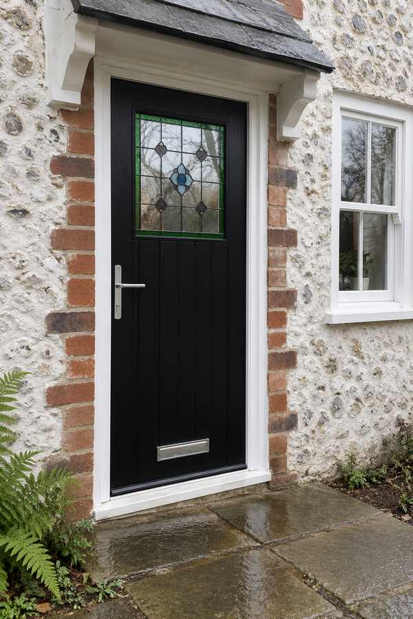 Merion Farmhouse Dorchester Composite Front Door in Black