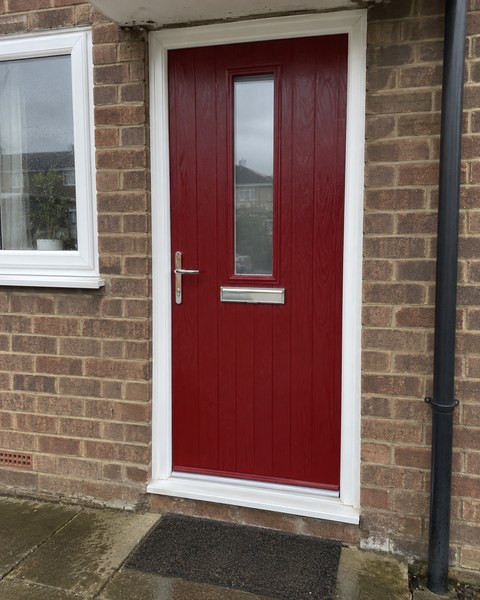 Mid Square Composite Front Door in Red