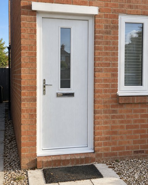 Mid Square Composite Front Door in White