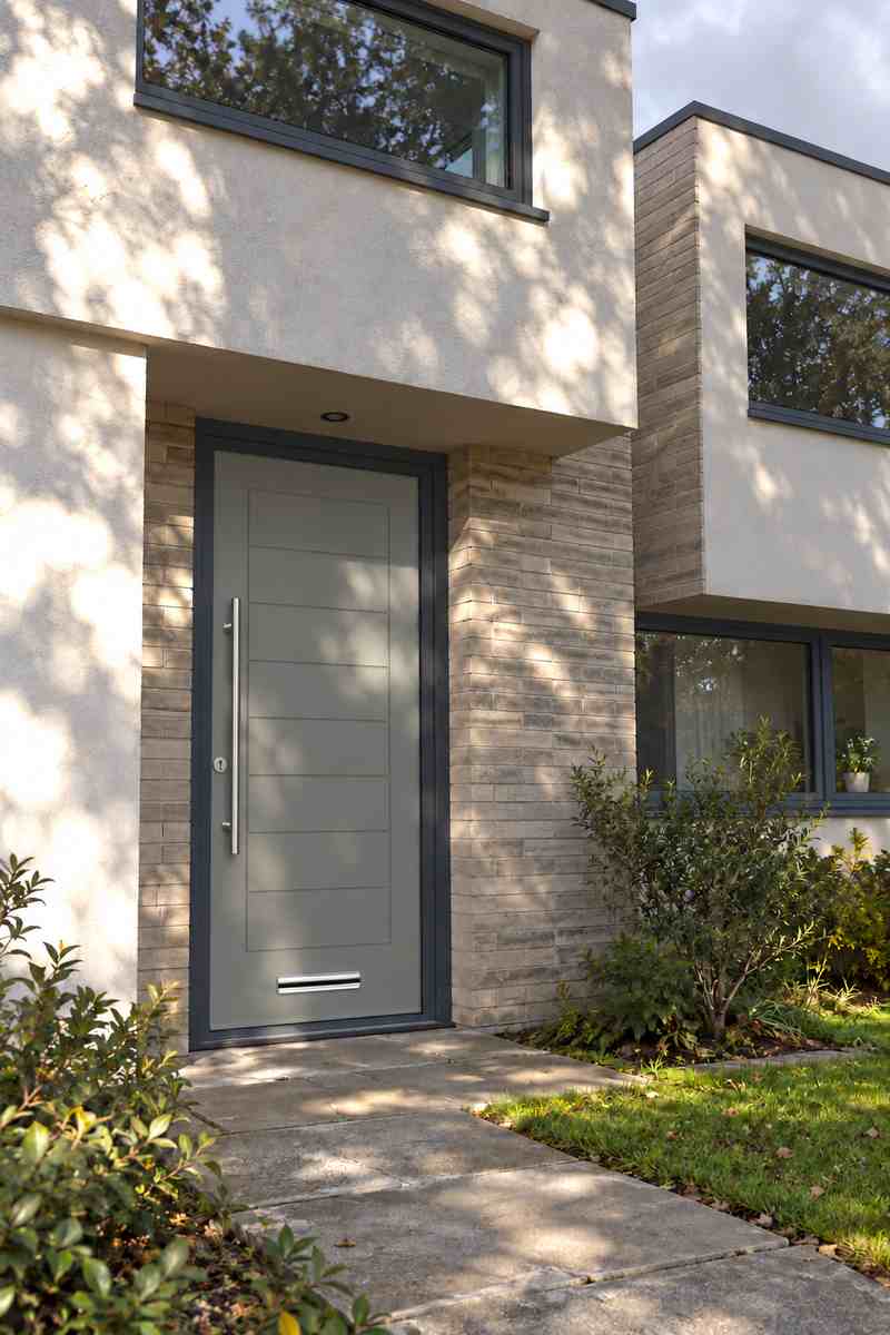 Monza 2 Solid Composite Door in Agate Grey