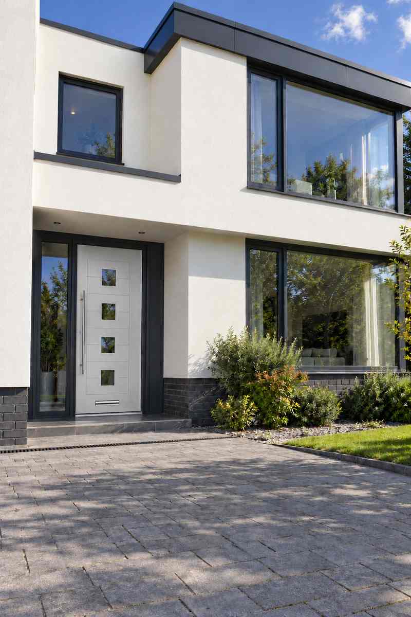 Monza 2 Square 4 Centre Composite Door in White
