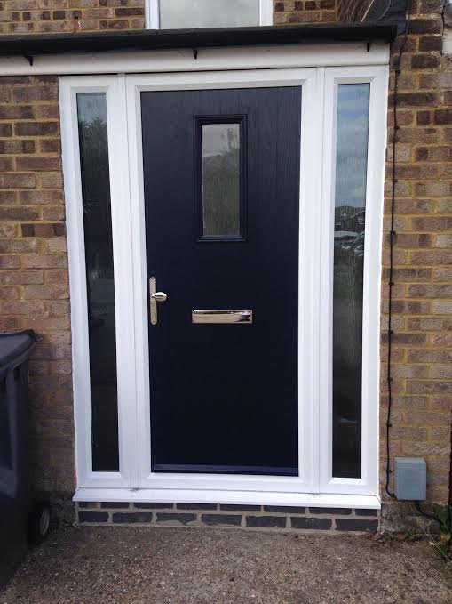1 Square Composite Front Door in Blue