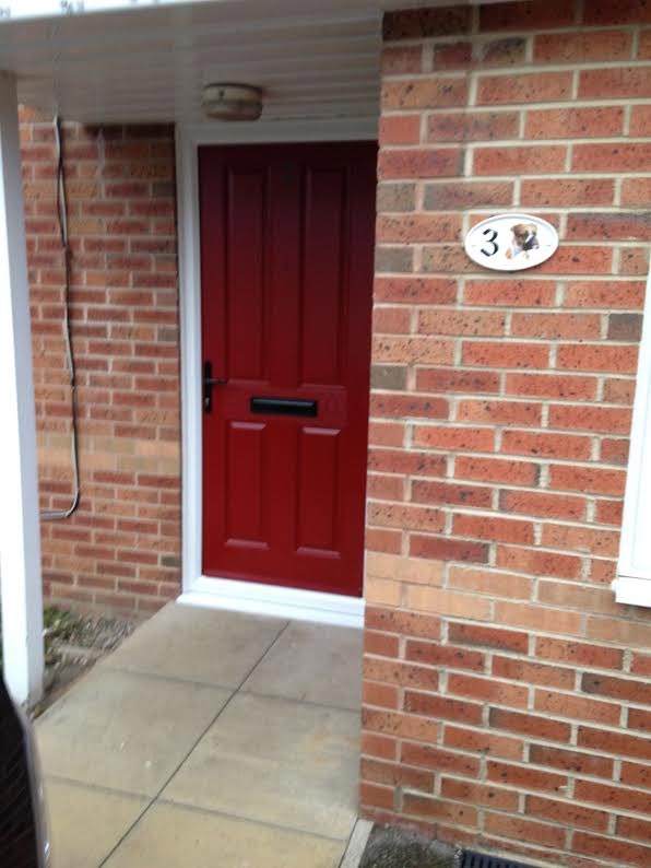 4 Panel Composite Front Door in Red