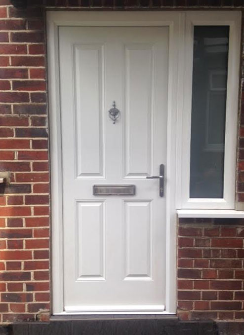 4 Panel Composite Front Door in White