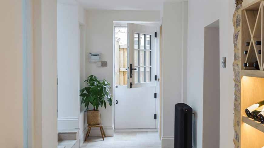 white composite stable door top half open